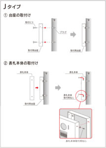表札｜Jタイプ（台座付き）の取り付けガイド