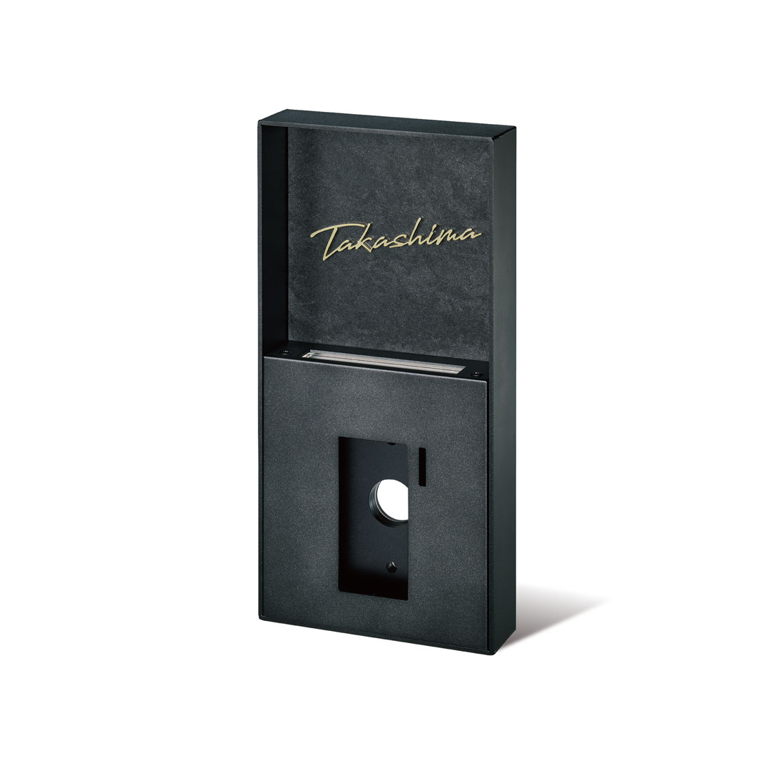 高級感のある特殊塗装が特徴的なインターホン内蔵型のデザイン表札｜ステンレス｜フォルマ｜LEKF-51