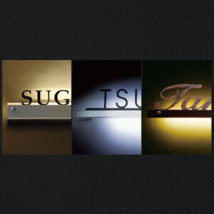 デザイン的なLED切文字表札｜ステンレス｜真鍮｜LED｜LEDブライトサイン